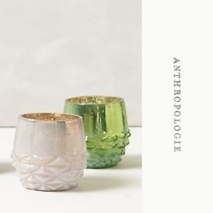 🌿A N T H R O Beveled Mercury Glass Votives